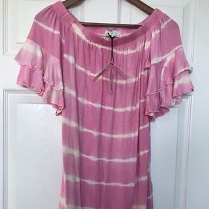 NWT Simply Southern Ruffle Sleeve Top